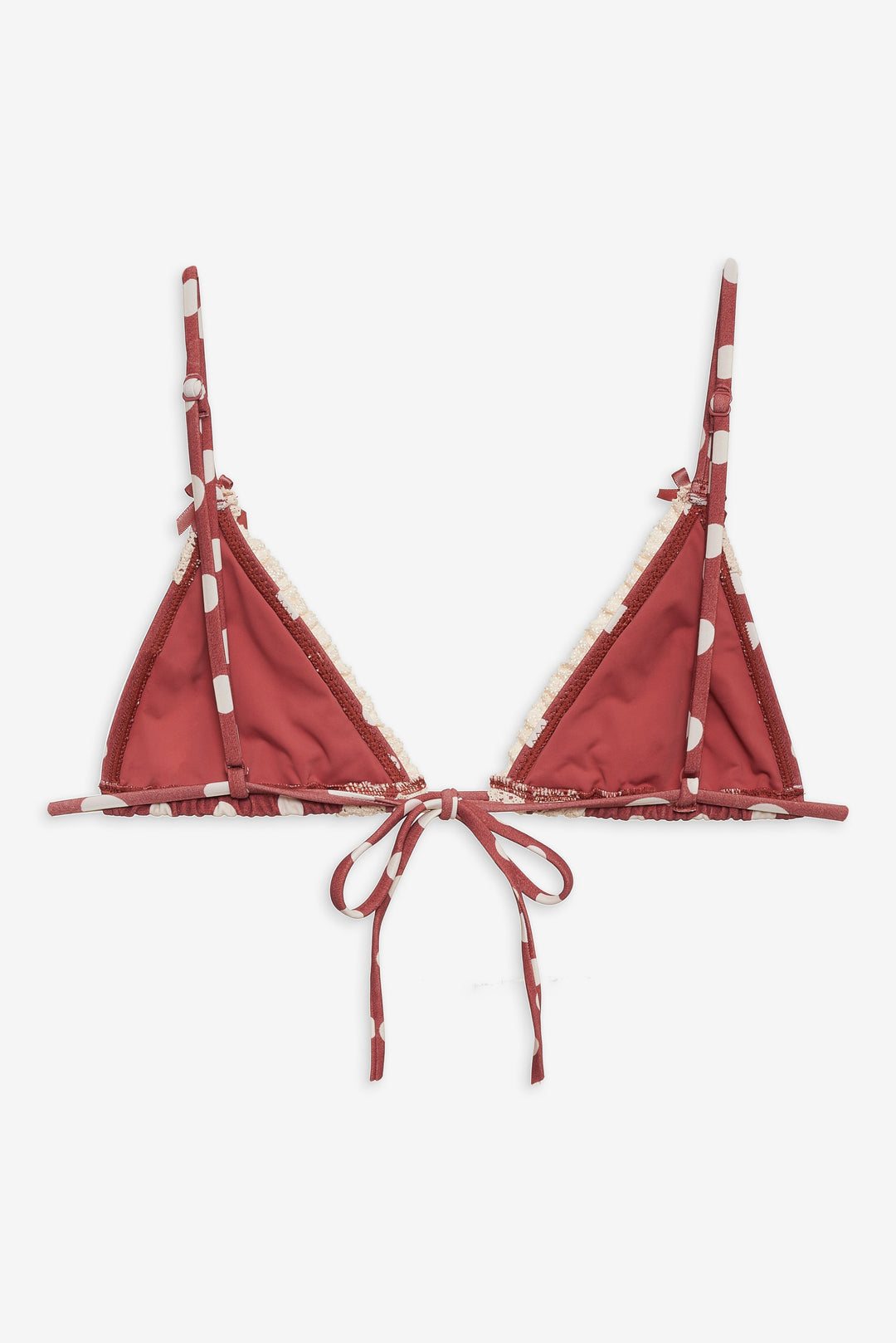 Dolly Dot Triangle Bikini Top - Red | For Love and Lemons