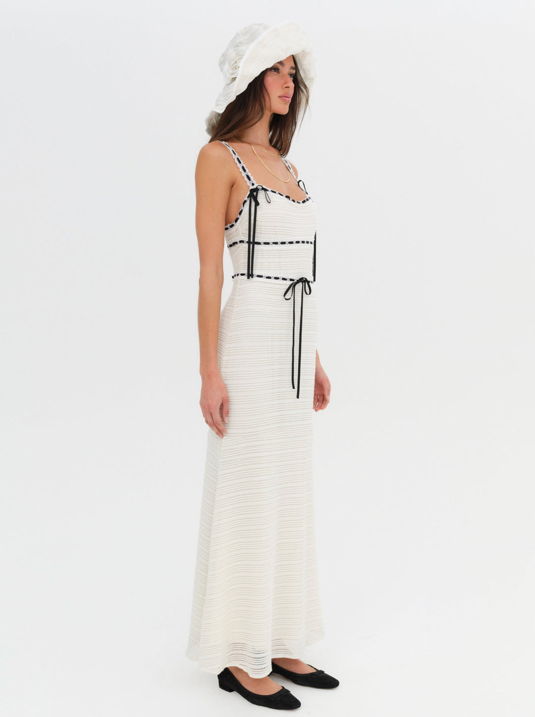 Mayfair Crochet Maxi Dress - White | For Love and Lemons