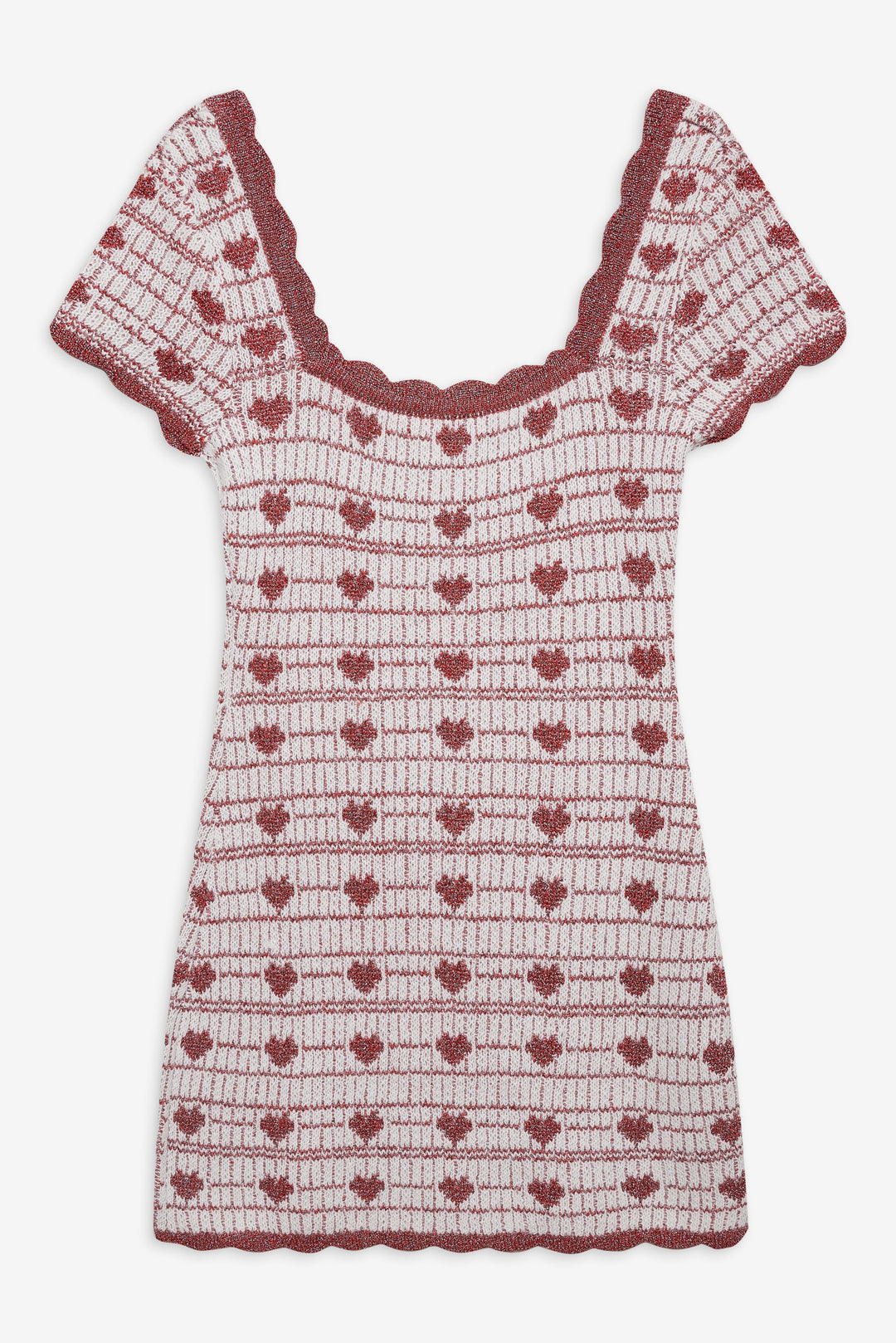 Candy Heart Knit Mini Dress - Cream | For Love and Lemons
