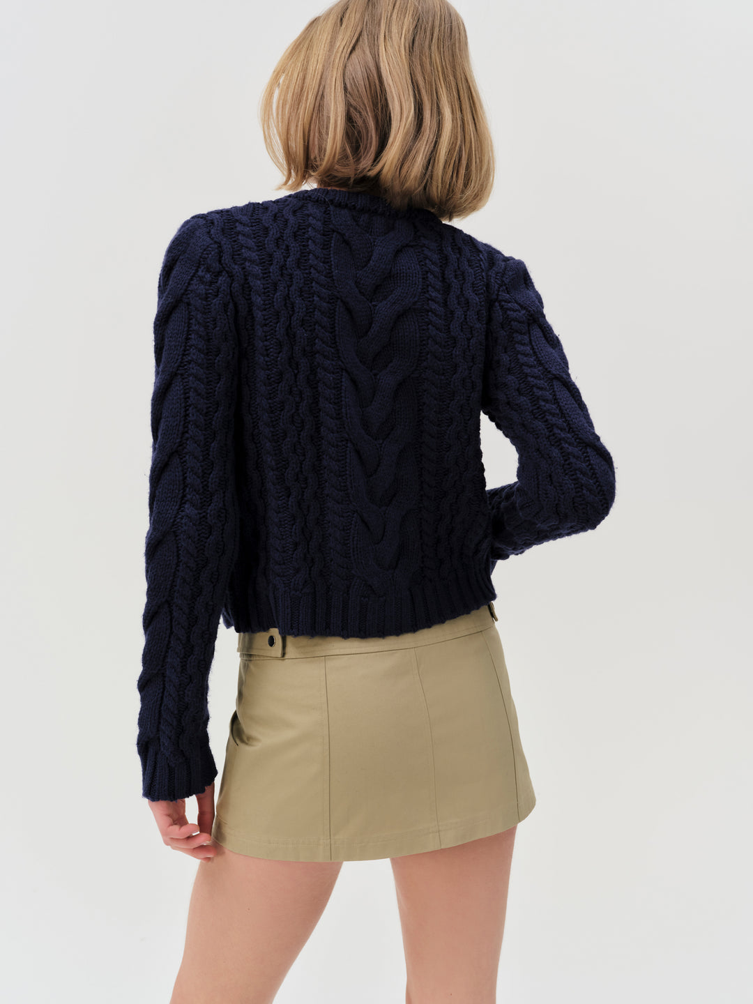 Emily Cable Knit Cardigan - Navy | For Love and Lemons