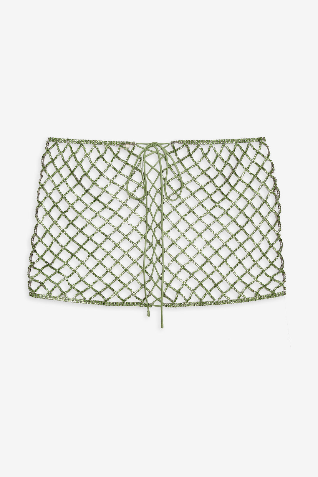 Tulip Grid Rhinestone Skirt - Green | For Love and Lemons