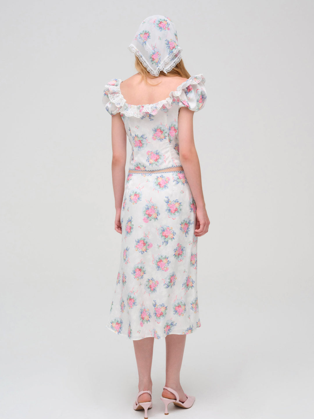 Doily Bouquet Midi Skirt - White | For Love and Lemons