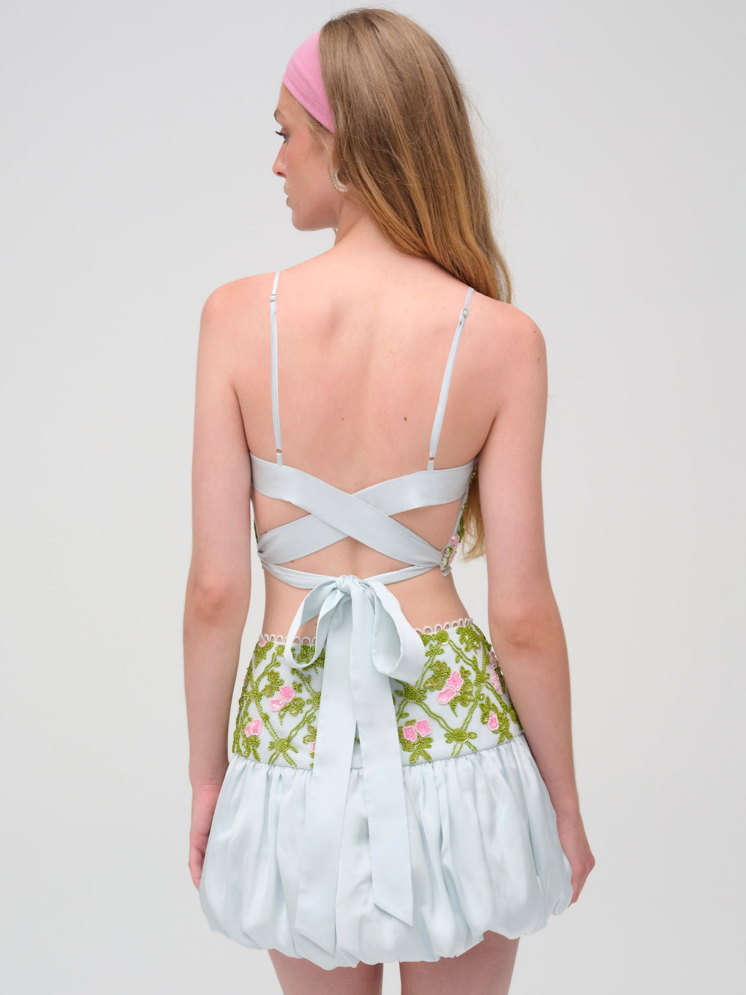 Bridget Beaded Mini Skirt - Blue | For Love and Lemons