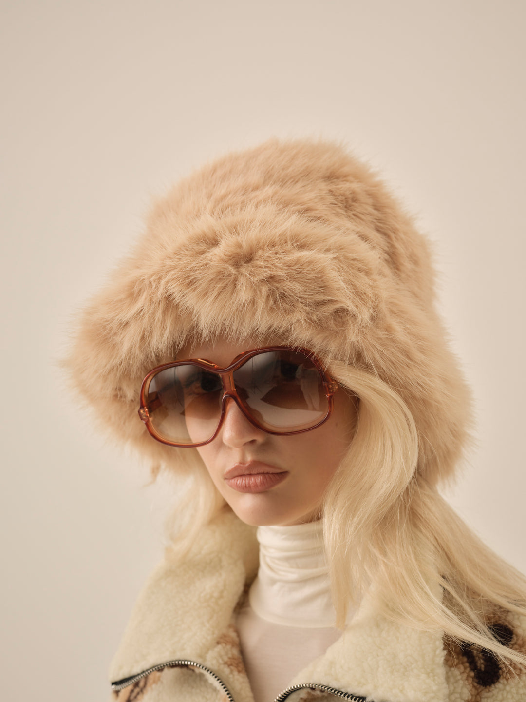 Margeux Fur Hat - Tan | For Love and Lemons