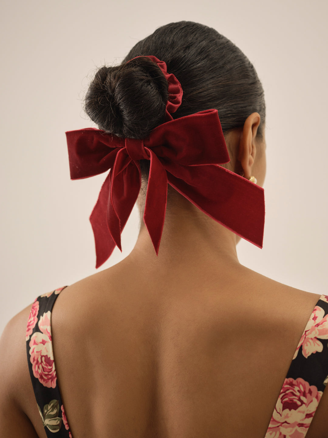 Clara Velvet Ribbon Bow - Red | For Love and Lemons