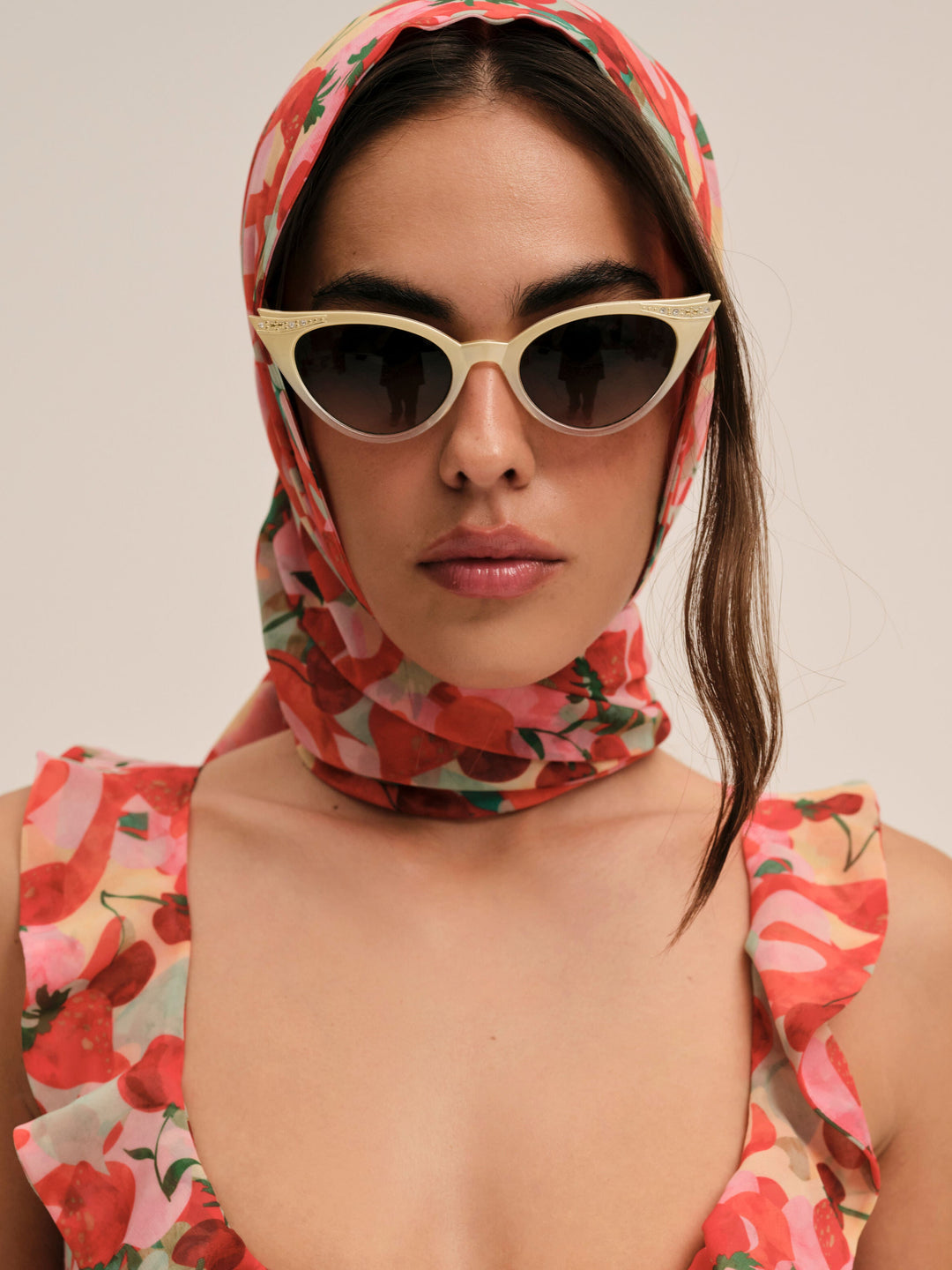 Ambrosia Print Headscarf - Red | For Love and Lemons