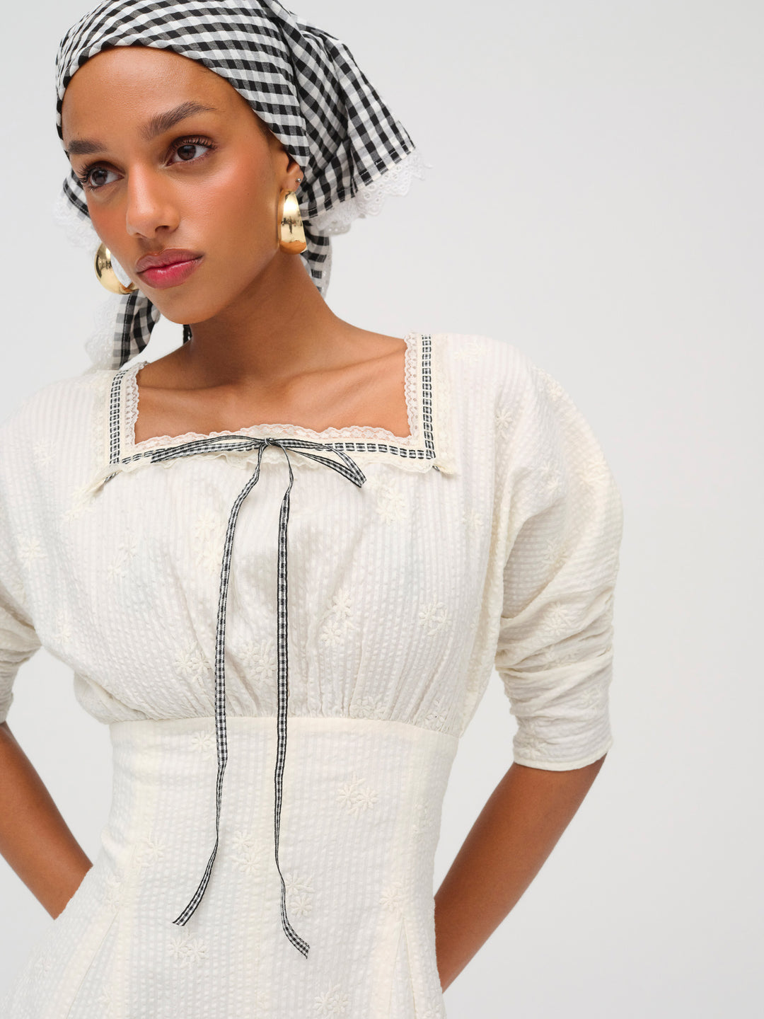Baby Daisy Poplin Mini Dress - White | For Love and Lemons