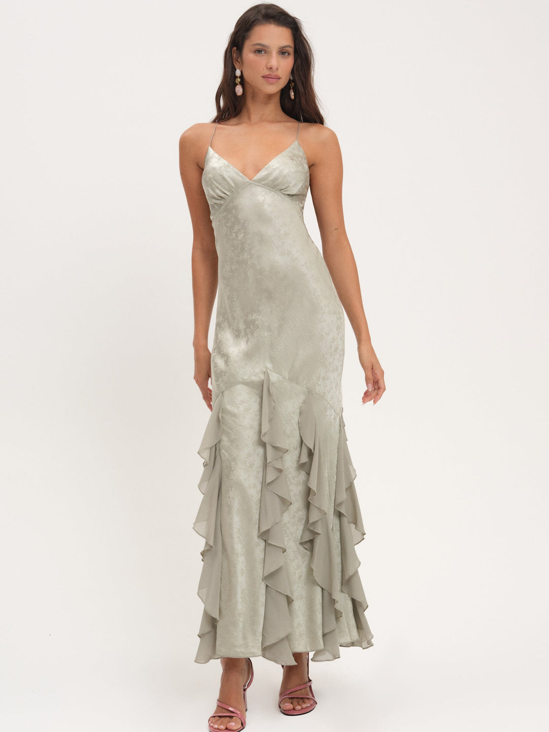 Elea Silk Maxi Dress - Sage | For Love and Lemons