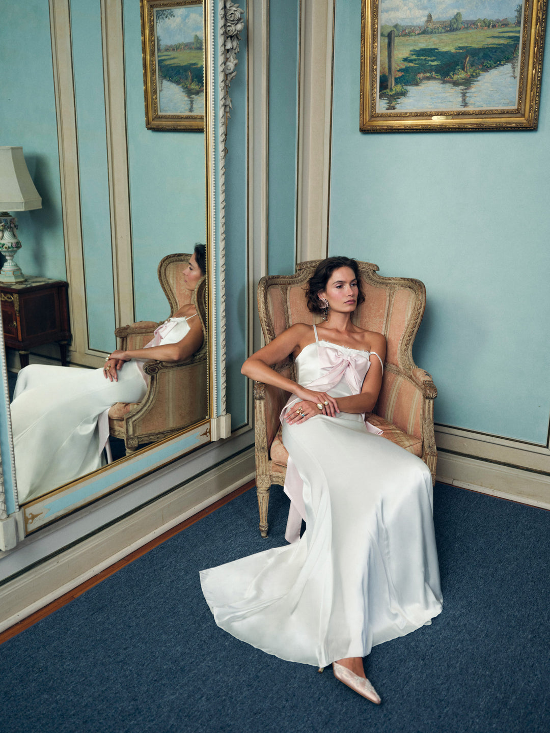 Eliana Gown - White Pink | For Love and Lemons