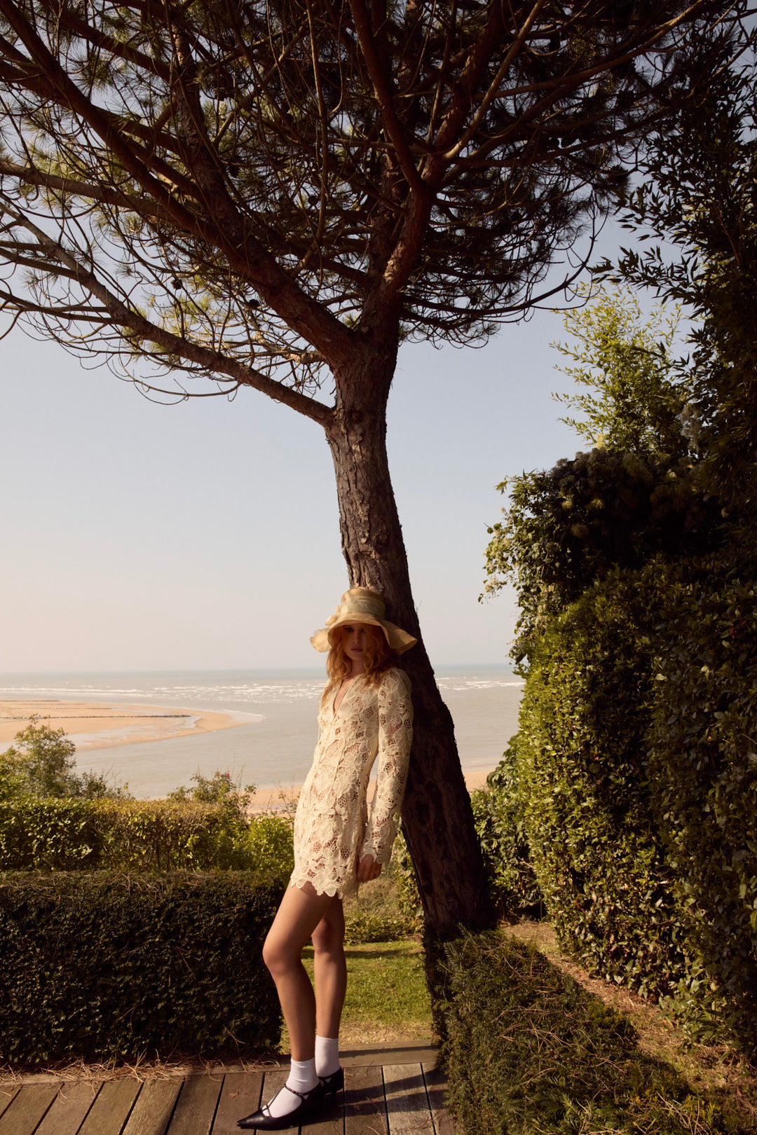 Coco Lace Long Sleeve Mini Dress - Cream | For Love and Lemons