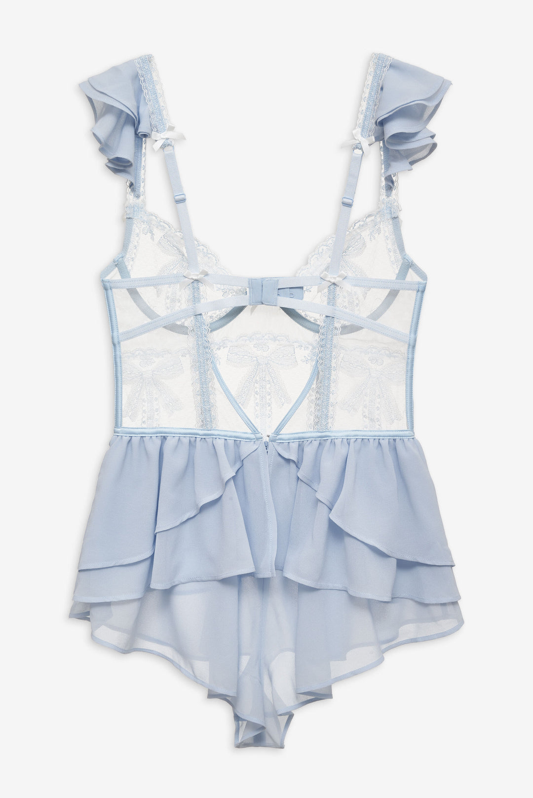 Blair Bow Romper - Blue | For Love and Lemons