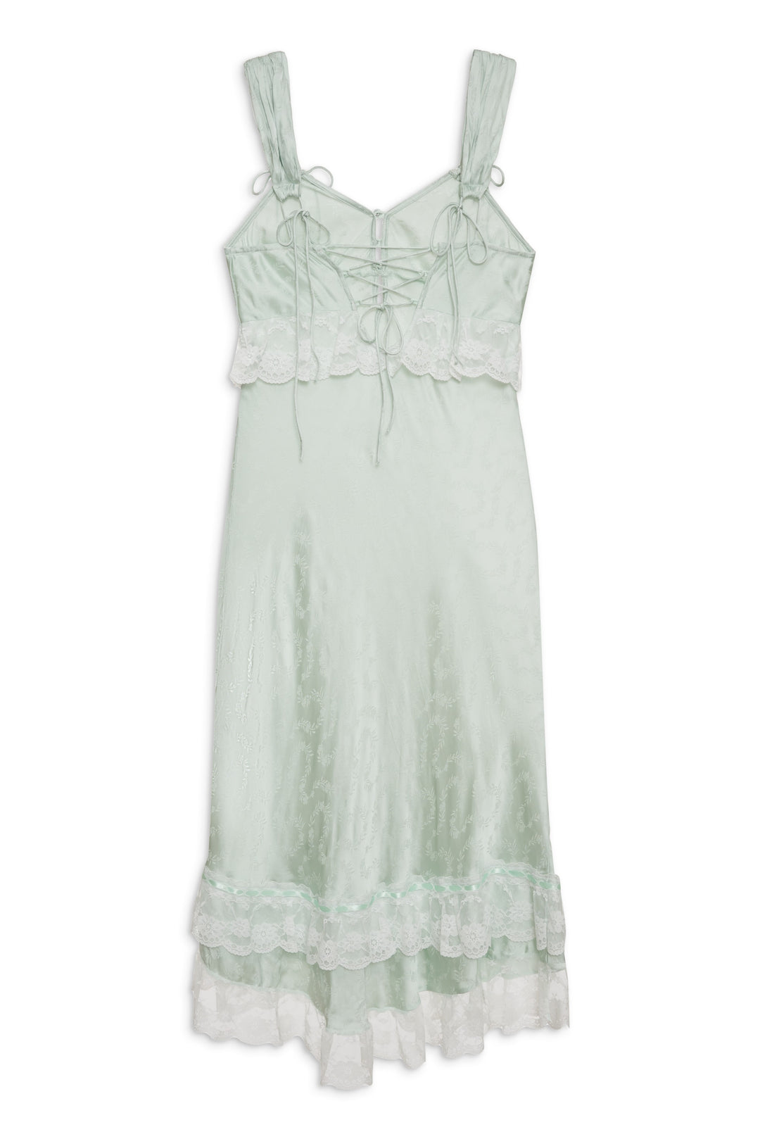 Mint Twist Jacquard Midi Slip Dress - Mint | For Love and Lemons