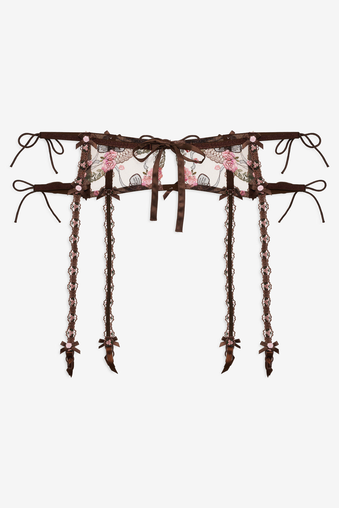 Runaway Bows Garter Belt - Brown | For Love and Lemons