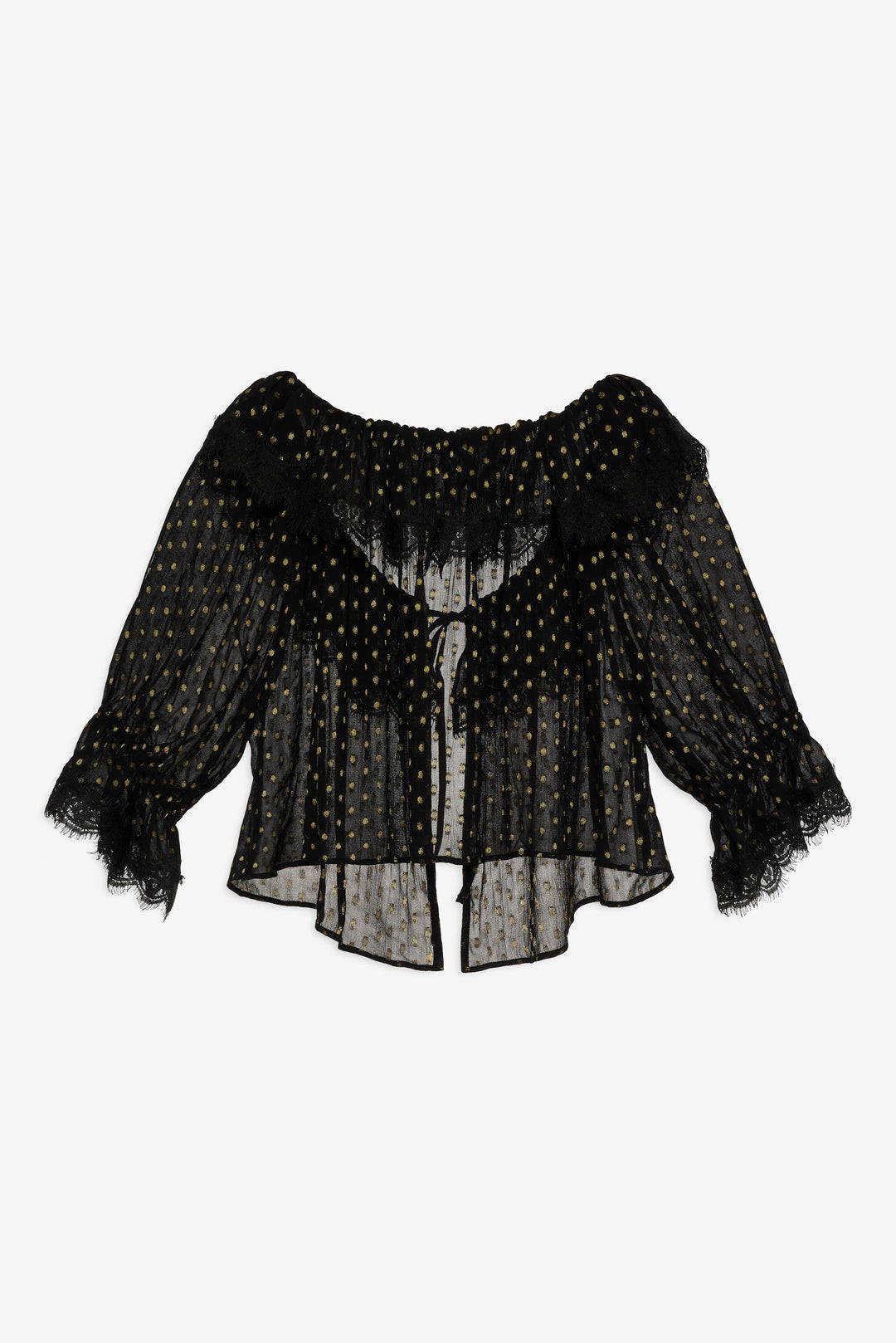 Liz Lurex Dot Top - Black | For Love and Lemons