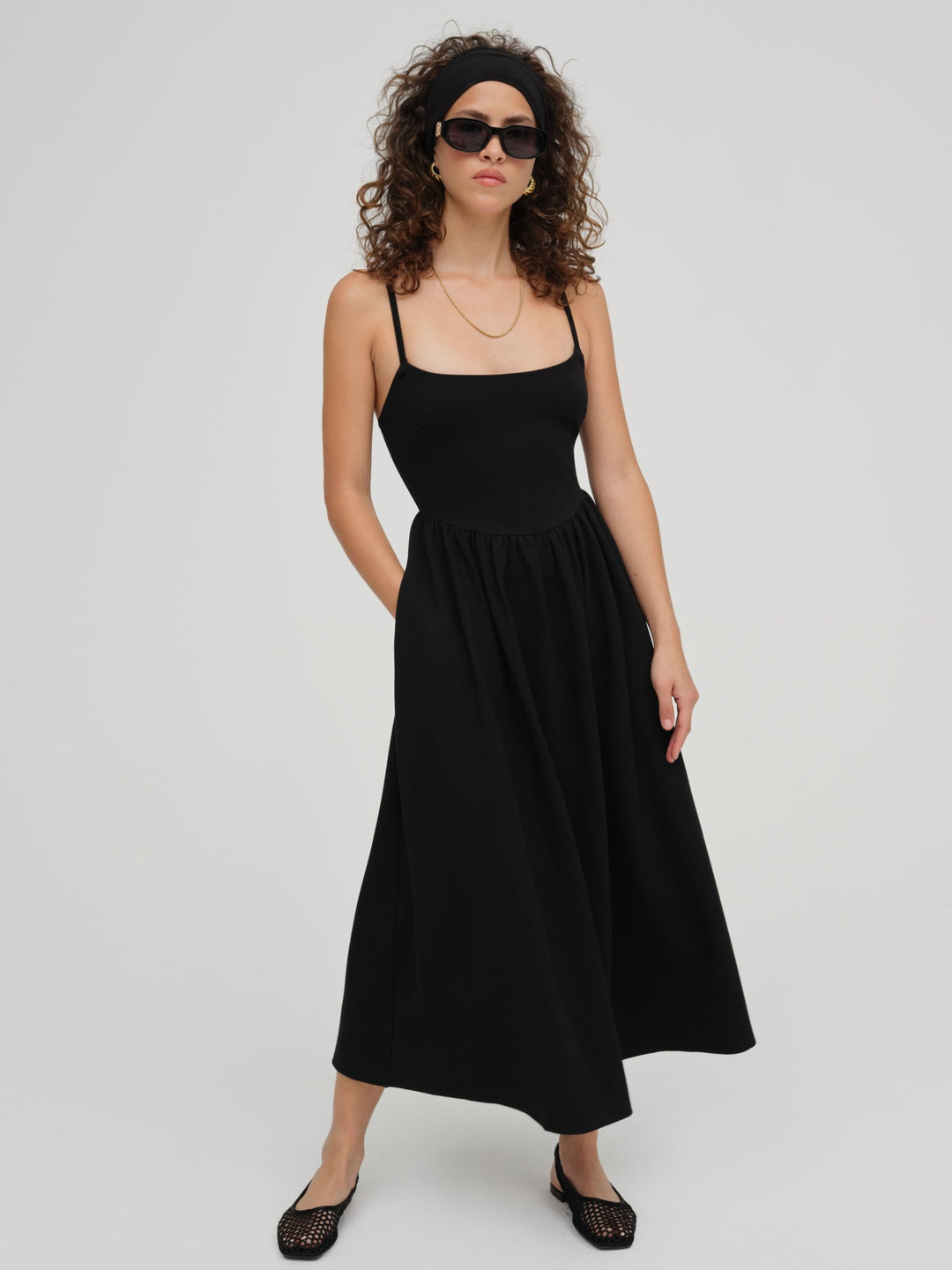 Wilhelmina Midi Dress - Black | For Love and Lemons