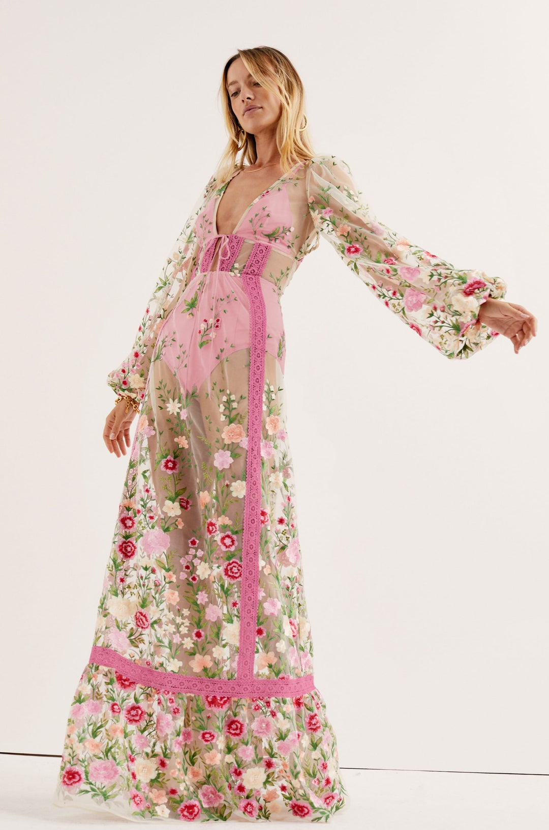 Luna Maxi Dress - Pink | For Love and Lemons