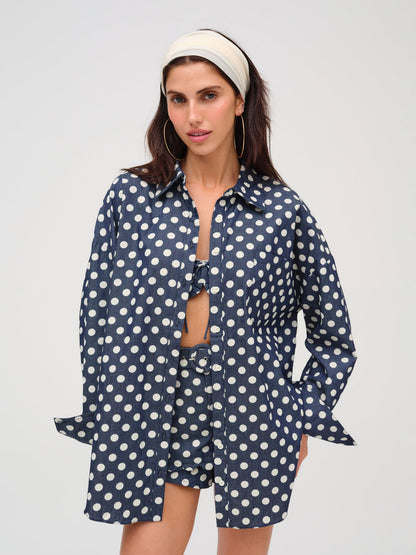 Dolly Dot Button-Down Top - Indigo | For Love and Lemons