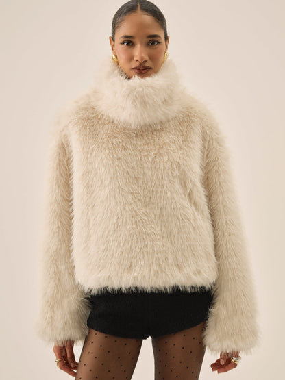 Arctic Faux Fur Pullover - Cream | For Love and Lemons