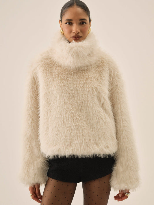 Arctic Faux Fur Pullover - Cream | For Love and Lemons
