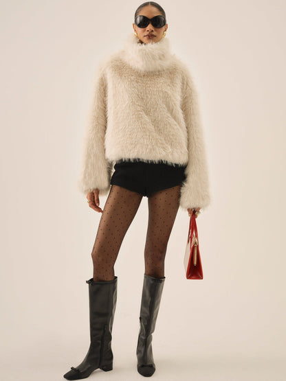 Arctic Faux Fur Pullover - Cream | For Love and Lemons