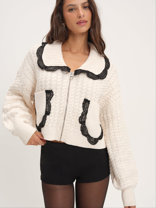 Tierra Knit Jacket - Cream | For Love and Lemons