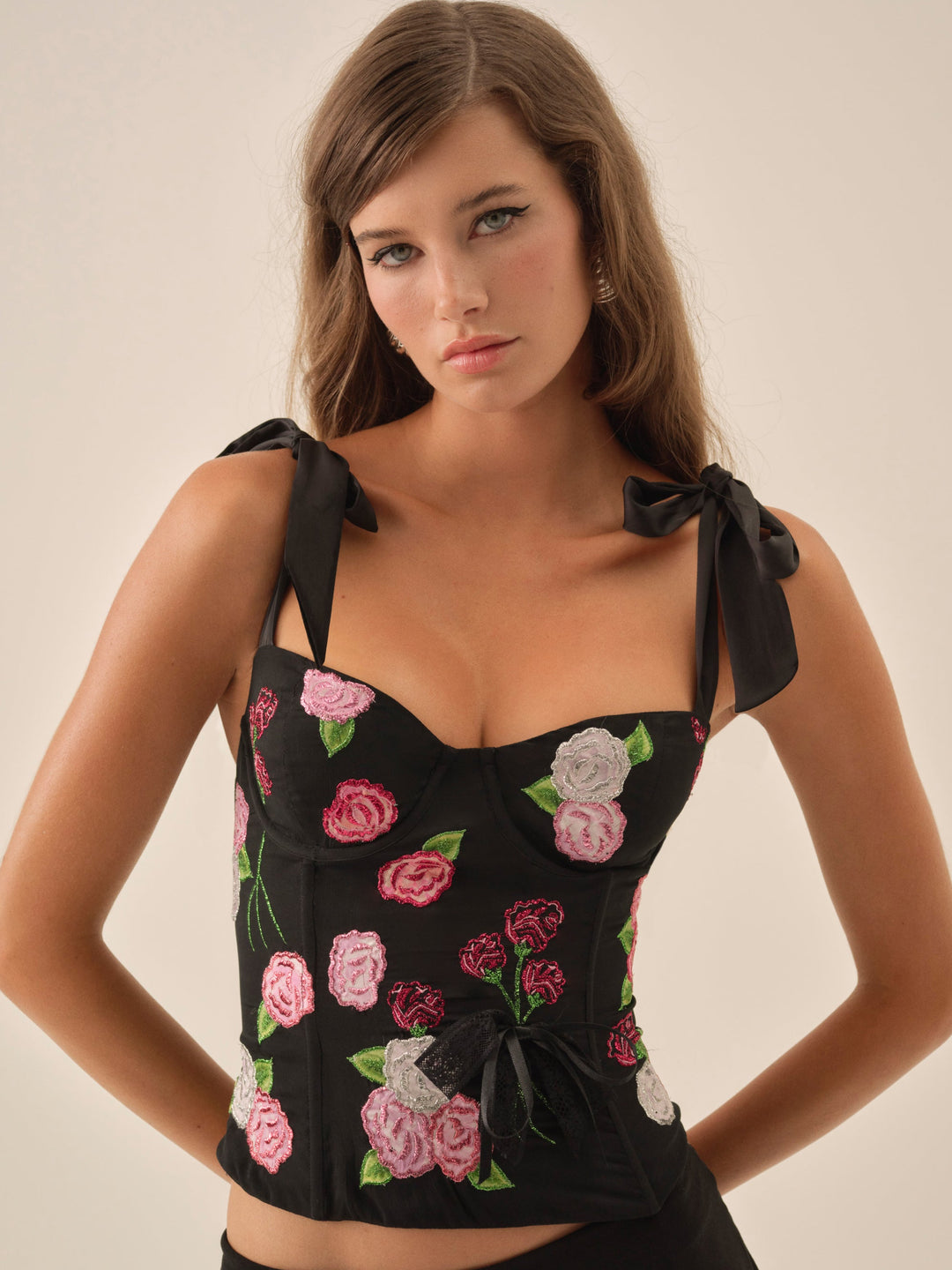 Midnight Garden Bustier - Black | For Love and Lemons