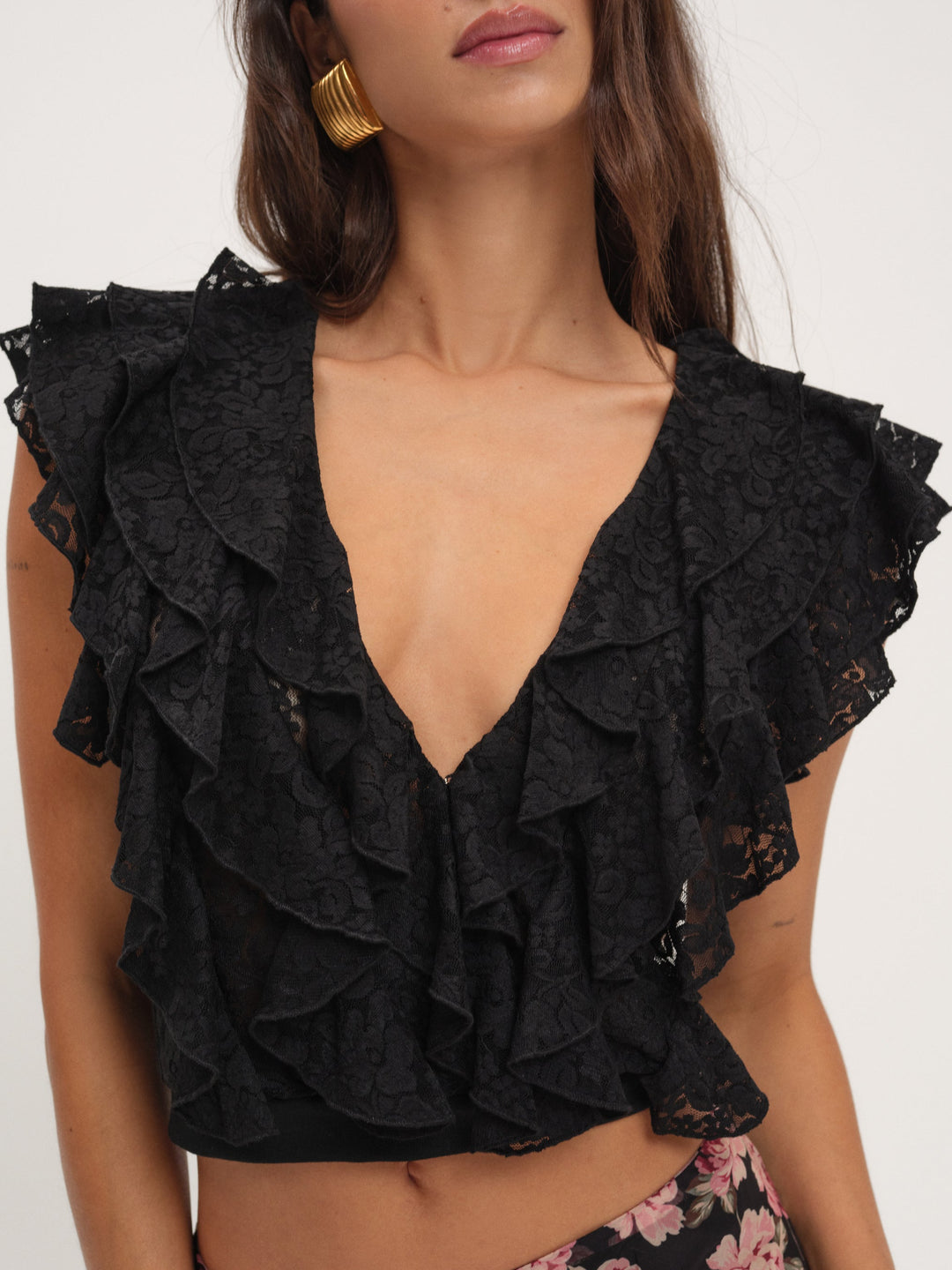 Lucianna Lace Top - Black | For Love and Lemons
