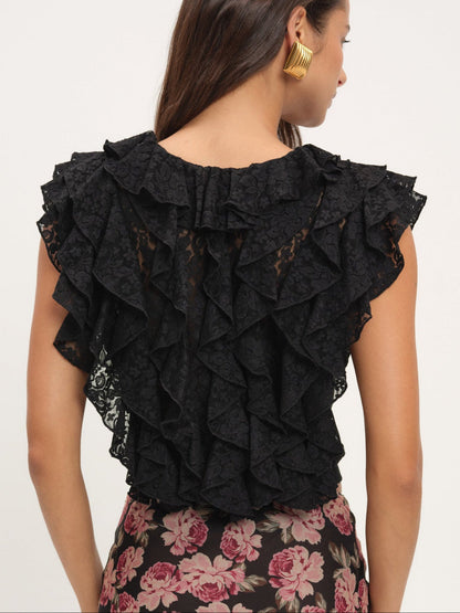 Lucianna Lace Top - Black | For Love and Lemons