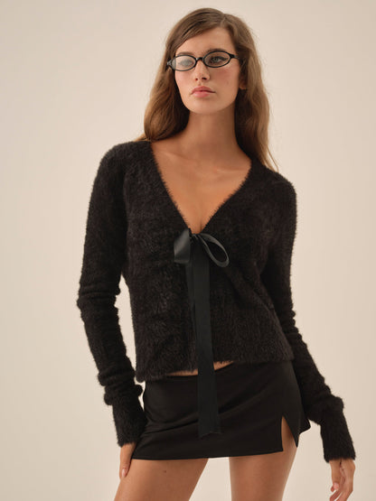 Tayla Knit Cardigan - Black | For Love and Lemons
