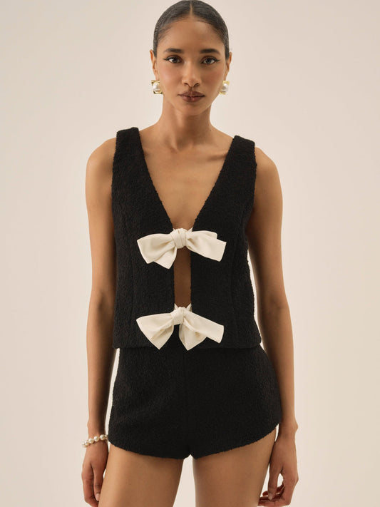 Bonnie Boucle Top - Black | For Love and Lemons