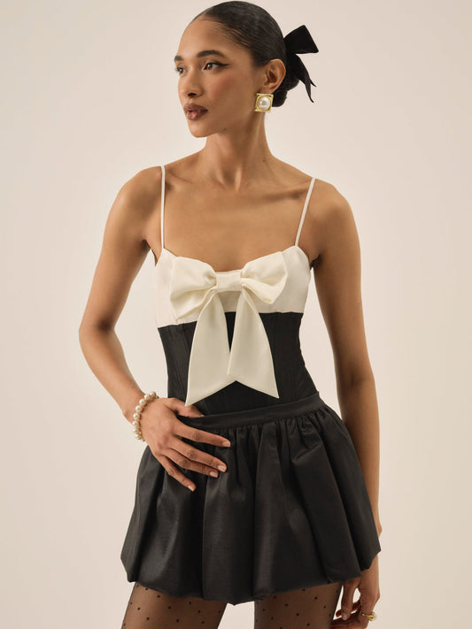 Emalie Taffeta Bodysuit - Black | For Love and Lemons