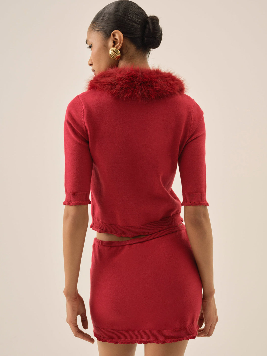 Maura Knit Cardigan - Red | For Love and Lemons