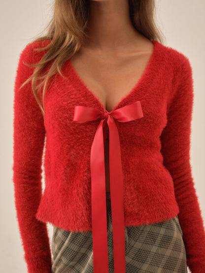 Tayla Knit Cardigan - Red | For Love and Lemons