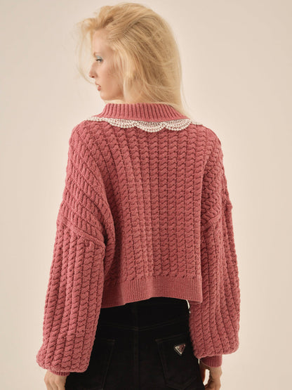 Tierra Knit Jacket - Dusty Rose | For Love and Lemons