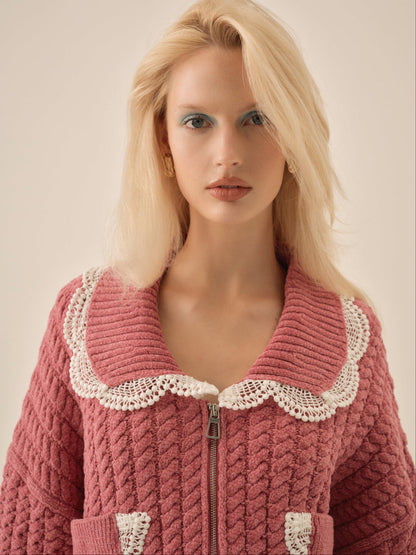 Tierra Knit Jacket - Dusty Rose | For Love and Lemons