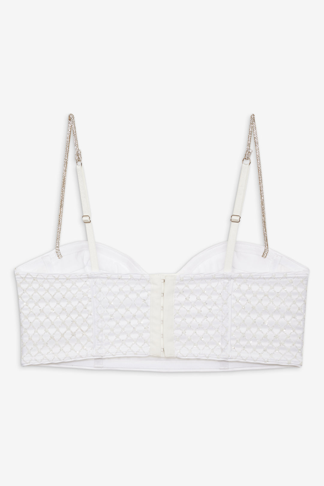 Glitter Grid Bustier Top - White | For Love and Lemons