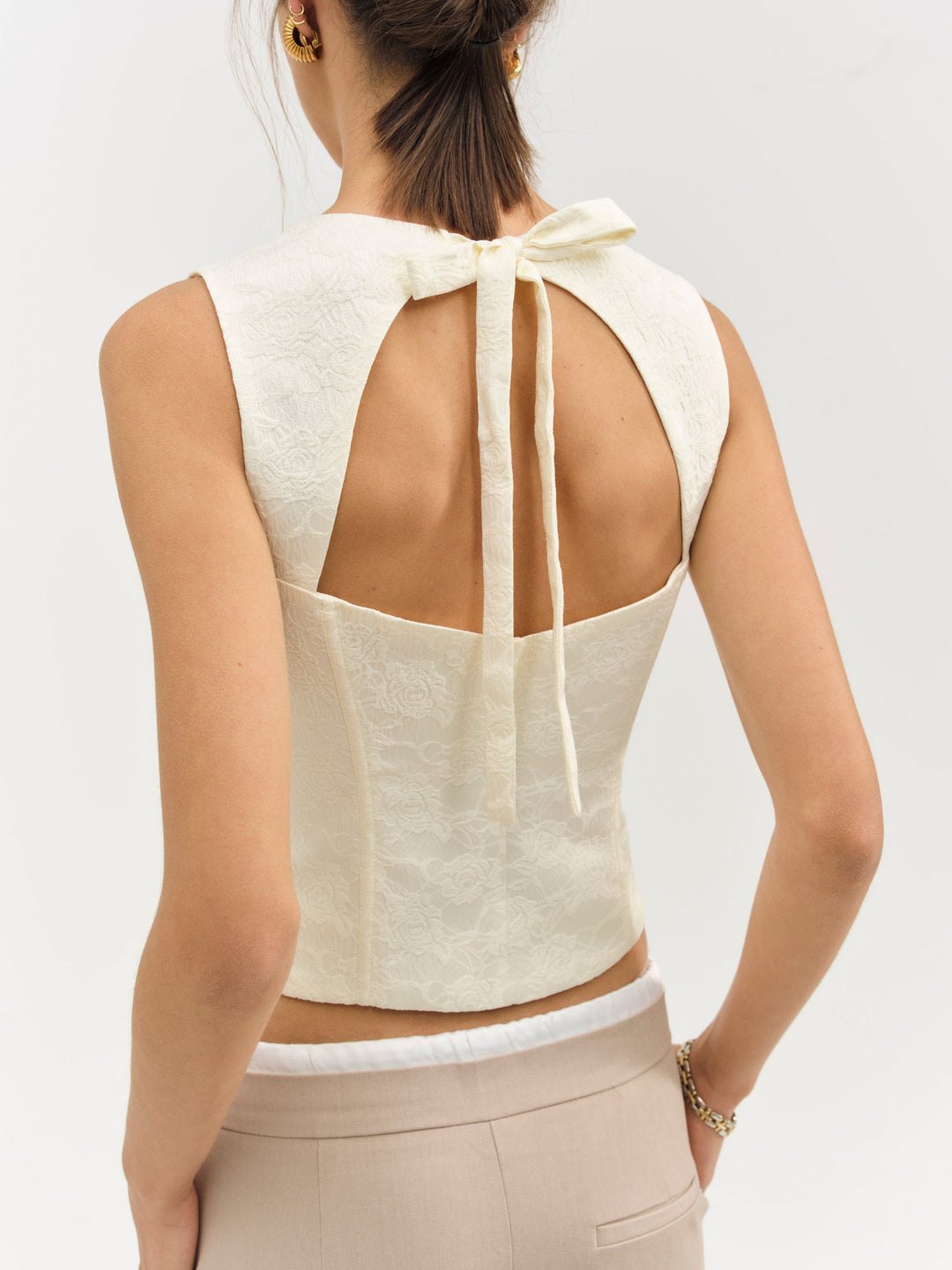 Rosie Jacquard Top - Cream | For Love and Lemons
