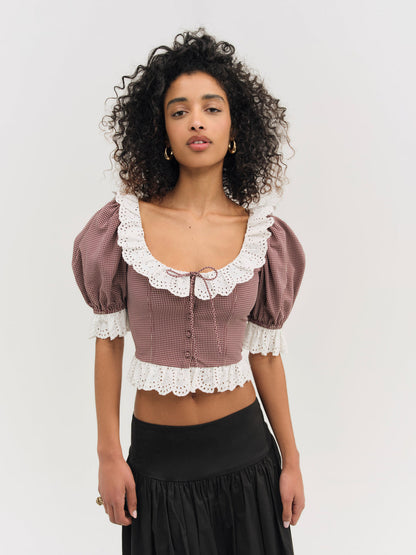 Noam Top - Burgundy | For Love and Lemons
