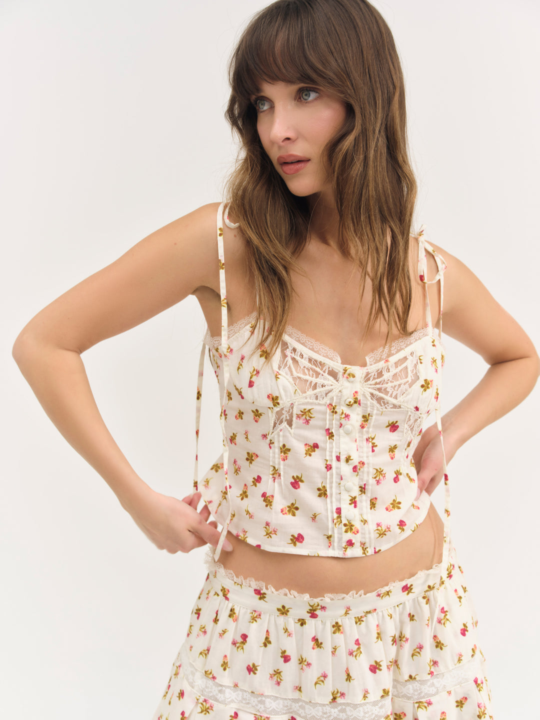 Adahlia Floral Top - Cream | For Love and Lemons