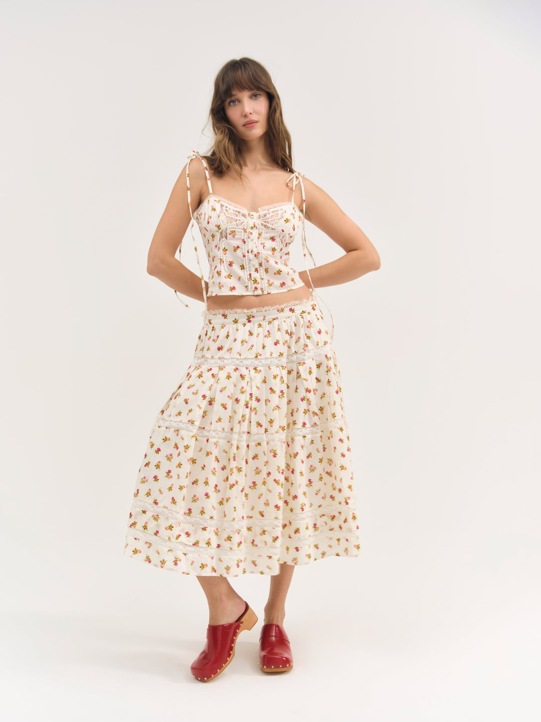 Adahlia Floral Top - Cream | For Love and Lemons