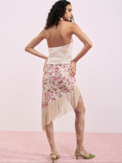 Esme Silk Jacquard Top - Pink | For Love and Lemons