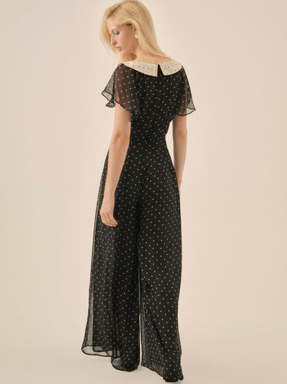 Dottie Dot Pantsuit - Black | For Love and Lemons