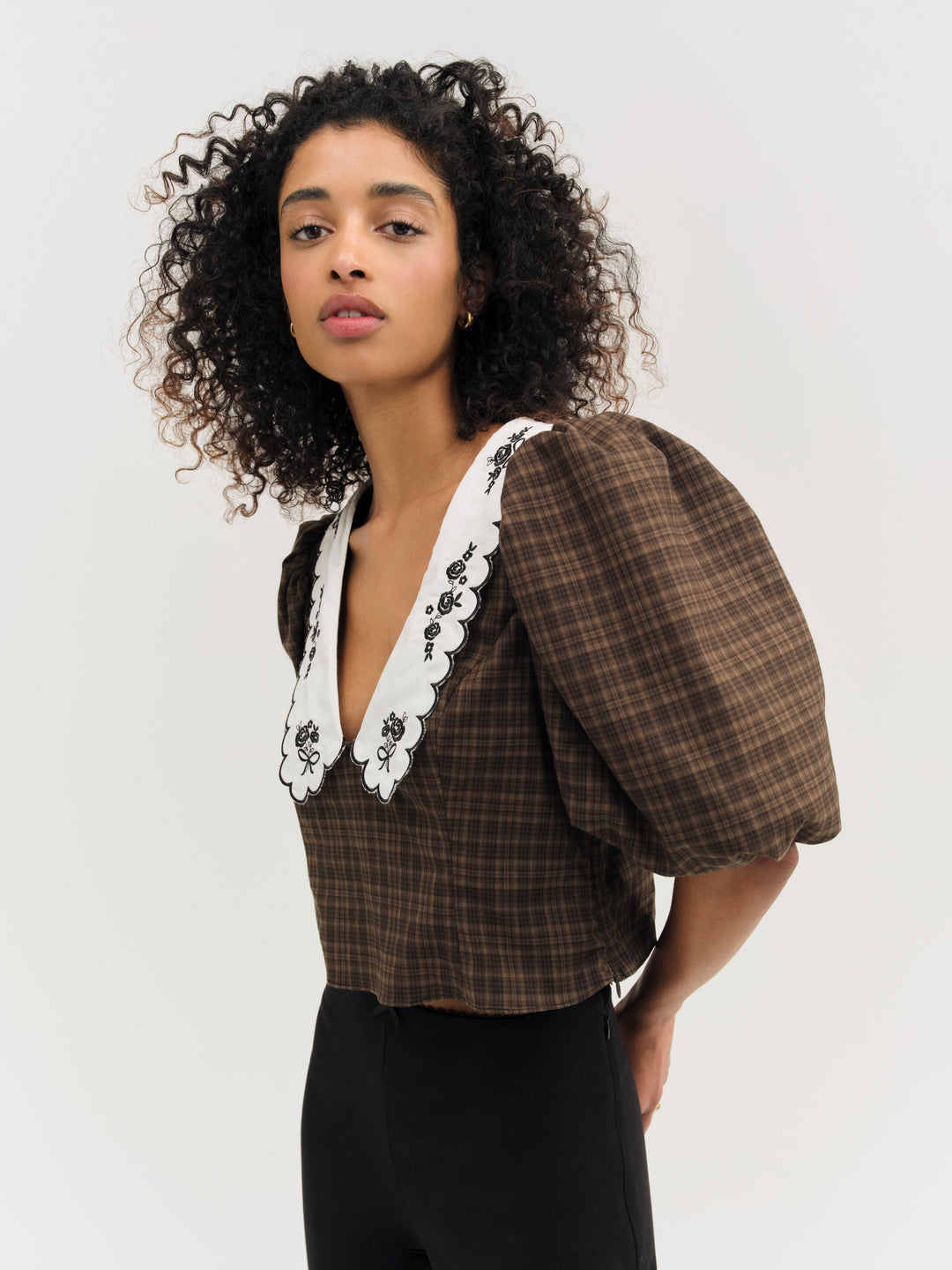 University Plaid Top - Brown | For Love and Lemons