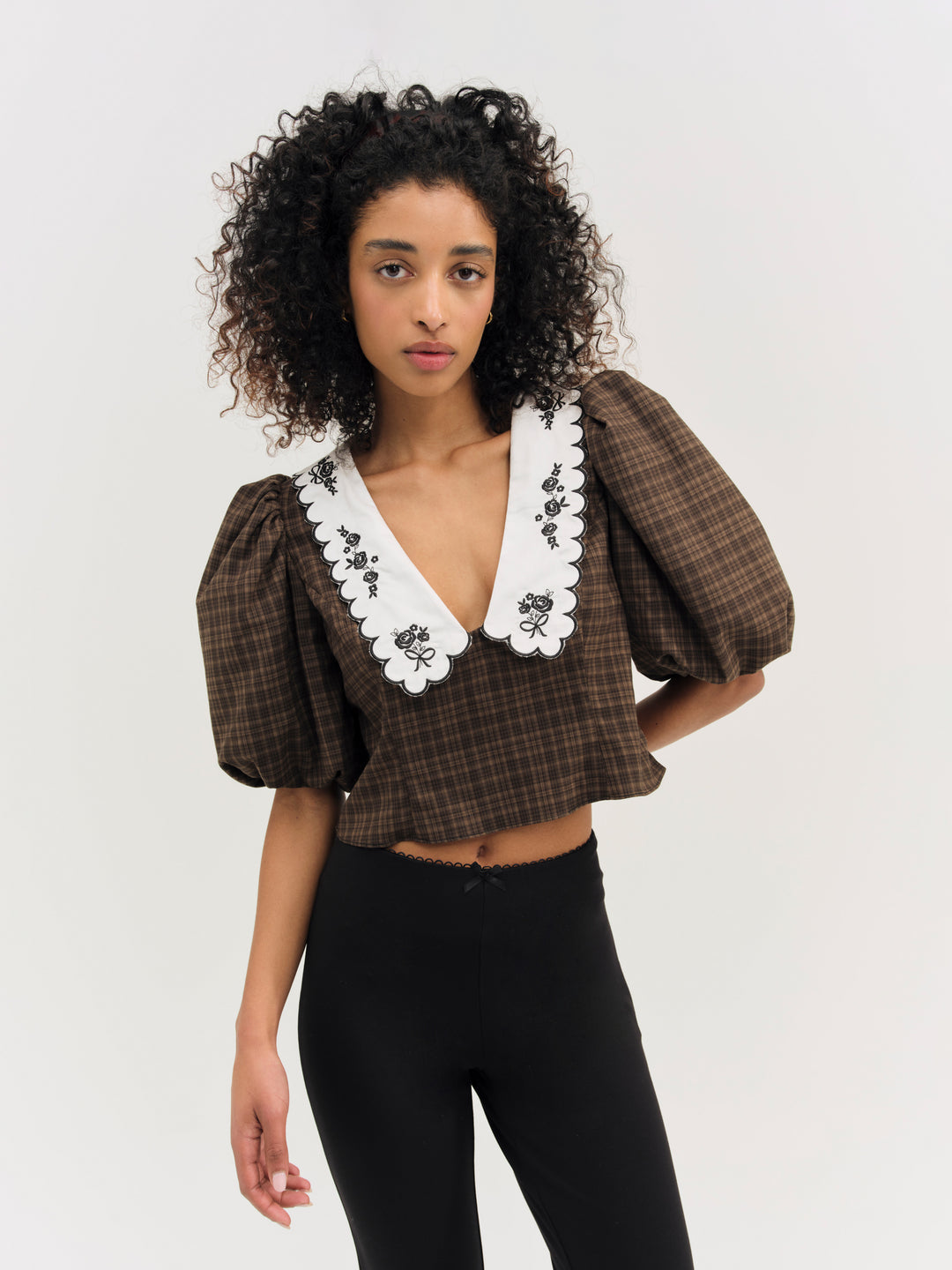 University Plaid Top - Brown | For Love and Lemons