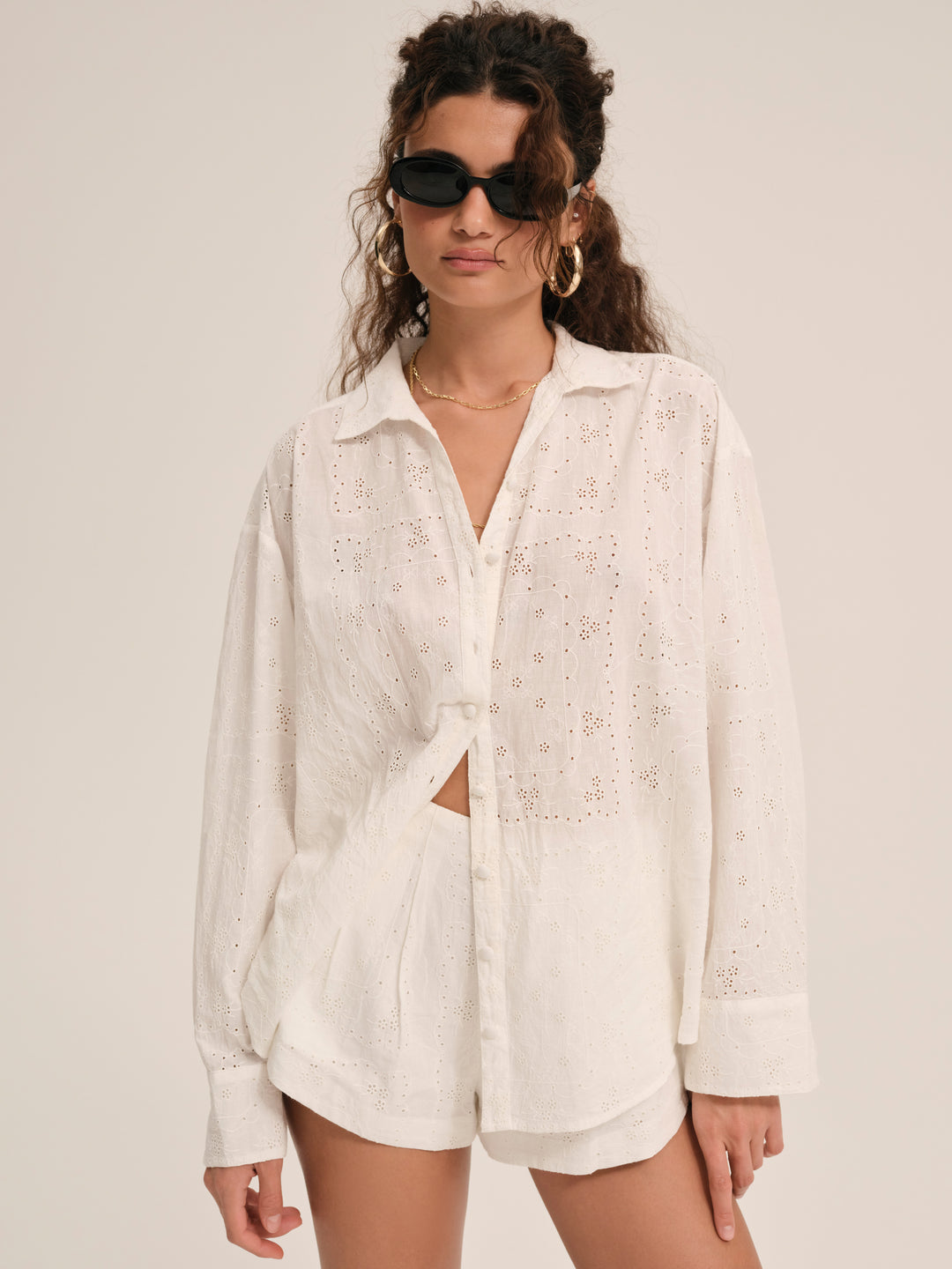 Handkerchief Button-Up Shirt - White | For Love and Lemons