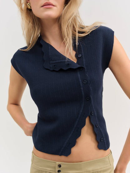 Naomi Knit Top - Navy | For Love and Lemons