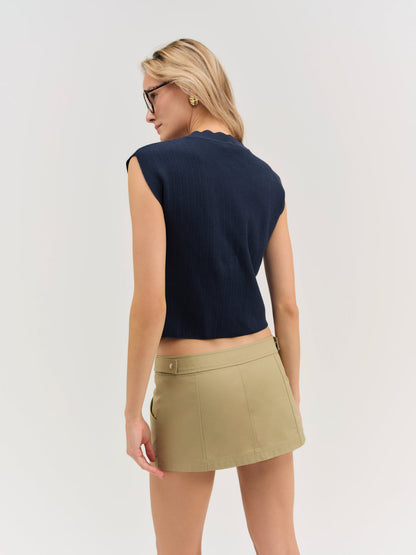 Naomi Knit Top - Navy | For Love and Lemons