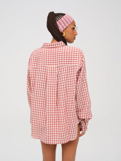 Georgia Gingham Button Down - Mauve | For Love and Lemons