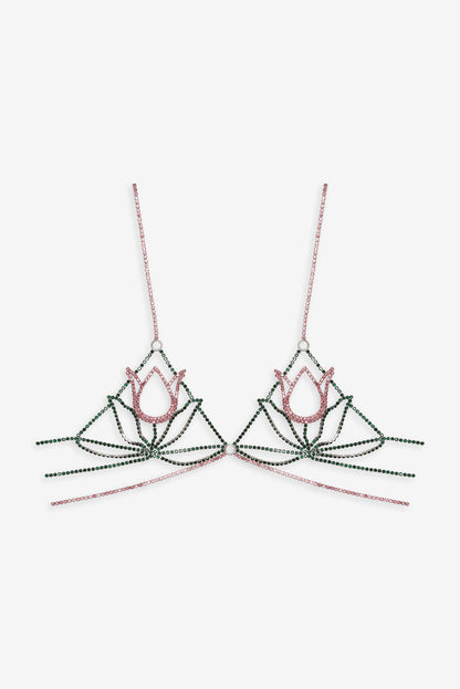 Tulip Rhinestone Bralette - Pink | For Love and Lemons