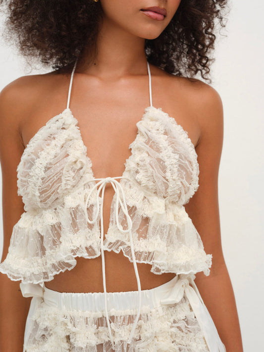 Romy Bralette Top - White | For Love and Lemons